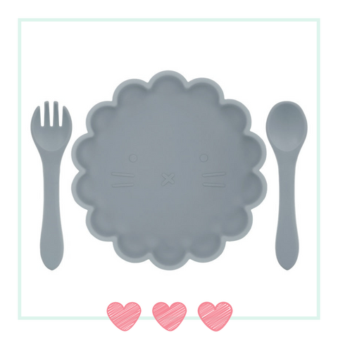 SET ASSIETTE & COUVERTS EN SILICONE